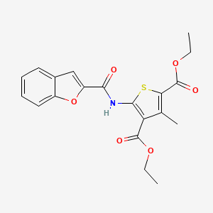 molecular formula C20H19NO6S B5809484 Diethyl 5-[(1-benzofuran-2-ylcarbonyl)amino]-3-methylthiophene-2,4-dicarboxylate 