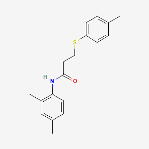 molecular formula C18H21NOS B5809495 N-(2,4-dimethylphenyl)-3-[(4-methylphenyl)sulfanyl]propanamide 
