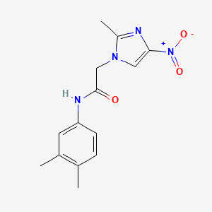 molecular formula C14H16N4O3 B5809582 N-(3,4-dimethylphenyl)-2-(2-methyl-4-nitroimidazol-1-yl)acetamide 