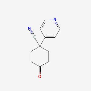 B580969 4-Oxo-1-(4-pyridinyl)cyclohexanecarbonitrile CAS No. 1240620-56-7
