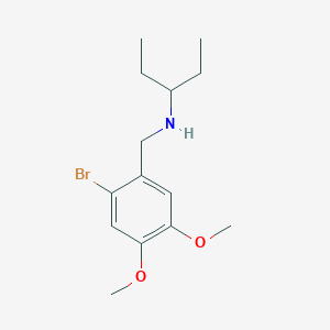 molecular formula C14H22BrNO2 B5809710 N-(2-BROMO-4,5-DIMETHOXYBENZYL)-N-(1-ETHYLPROPYL)AMINE 