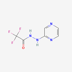 molecular formula C6H5F3N4O B580974 2,2,2-trifluoro-N'-(pyrazin-2-yl)acetohydrazide CAS No. 837430-15-6