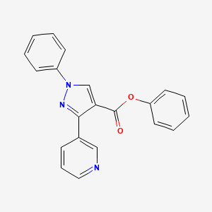 molecular formula C21H15N3O2 B5809754 Phenyl 1-phenyl-3-pyridin-3-ylpyrazole-4-carboxylate 