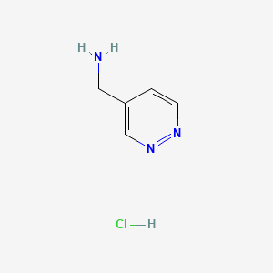molecular formula C5H8ClN3 B580979 4-Pyridazinemethanamine hydrochloride CAS No. 1351479-13-4