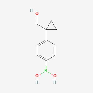 molecular formula C10H13BO3 B580984 4-(1-(Hydroxymethyl)cyclopropyl)phenylboronic acid CAS No. 1217501-10-4