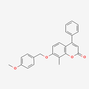molecular formula C24H20O4 B5809898 7-((4-Methoxybenzyl)oxy)-8-methyl-4-phenyl-2H-chromen-2-one 
