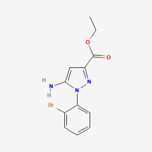 molecular formula C12H12BrN3O2 B581008 Ethyl 5-amino-1-(2-bromophenyl)-1H-pyrazole-3-carboxylate CAS No. 1269294-14-5