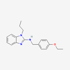 molecular formula C19H23N3O B5810098 N-[(4-ETHOXYPHENYL)METHYL]-1-PROPYL-1H-1,3-BENZODIAZOL-2-AMINE 