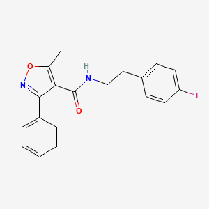 molecular formula C19H17FN2O2 B5810146 N-[2-(4-fluorophenyl)ethyl]-5-methyl-3-phenyl-1,2-oxazole-4-carboxamide 