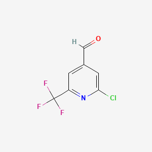 molecular formula C7H3ClF3NO B581015 2-Chloro-6-(trifluoromethyl)isonicotinaldehyde CAS No. 1060807-47-7