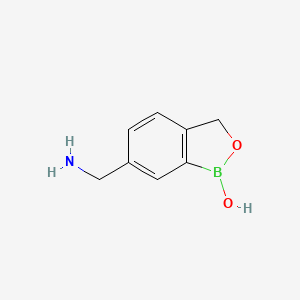 molecular formula C8H10BNO2 B581017 6-(aminomethyl)benzo[c][1,2]oxaborol-1(3H)-ol CAS No. 1262279-06-0