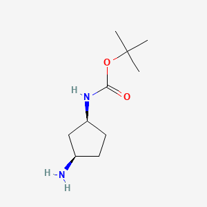 molecular formula C10H20N2O2 B581019 (1S,3R)-3-氨基-1-(Boc-氨基)环戊烷 CAS No. 454709-98-9