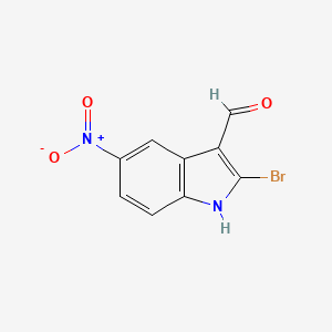 molecular formula C9H5BrN2O3 B581020 2-Bromo-5-nitro-1H-indole-3-carbaldehyde CAS No. 1246471-79-3