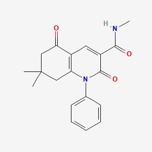 molecular formula C19H20N2O3 B5810209 N,7,7-trimethyl-2,5-dioxo-1-phenyl-6,8-dihydroquinoline-3-carboxamide 