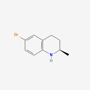 molecular formula C10H12BrN B581025 (R)-6-Bromo-2-methyl-1,2,3,4-tetrahydroquinoline CAS No. 1263000-45-8