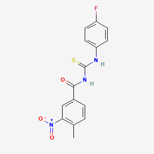 molecular formula C15H12FN3O3S B5810253 N-[(4-fluorophenyl)carbamothioyl]-4-methyl-3-nitrobenzamide CAS No. 428492-18-6