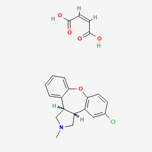 molecular formula C21H20ClNO5 B581027 cis-5-Chloro-2,3,3a,12b-tetrahydro-2-methyl-1H-dibenz(2,3:6,7)oxepino(4,5-c)pyrrole maleate CAS No. 85650-55-1