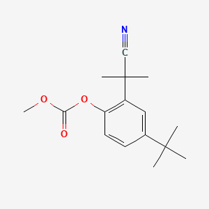 molecular formula C16H21NO3 B581028 4-(tert-Butyl)-2-(2-cyanopropan-2-yl)phenyl methyl carbonate CAS No. 1246213-37-5