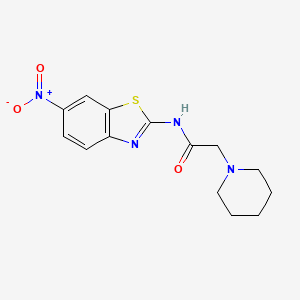 molecular formula C14H16N4O3S B5810302 N-(6-nitro-1,3-benzothiazol-2-yl)-2-piperidin-1-ylacetamide 