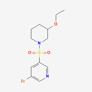 molecular formula C12H17BrN2O3S B581037 3-Bromo-5-(3-ethoxypiperidin-1-ylsulfonyl)pyridine CAS No. 1291385-39-1