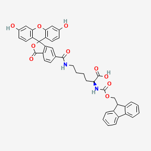 molecular formula C42H34N2O10 B581039 Fmoc-Lys(6'-FAM)-OH CAS No. 1266666-04-9