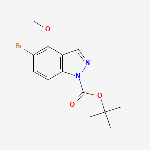molecular formula C13H15BrN2O3 B581042 tert-Butyl 5-bromo-4-methoxy-1H-indazole-1-carboxylate CAS No. 1374651-94-1