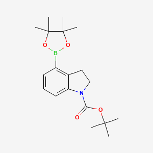 molecular formula C19H28BNO4 B581043 tert-Butyl 4-(4,4,5,5-tetraMethyl-1,3,2-dioxaborolan-2-yl)indoline-1-carboxylate CAS No. 1235451-62-3