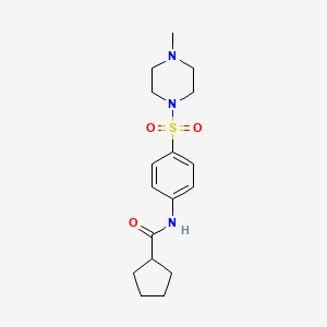 molecular formula C17H25N3O3S B5810472 N-{4-[(4-methylpiperazin-1-yl)sulfonyl]phenyl}cyclopentanecarboxamide 