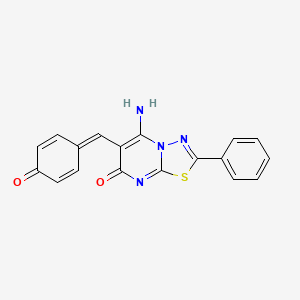 molecular formula C18H12N4O2S B5810488 5-Amino-6-[(4-oxocyclohexa-2,5-dien-1-ylidene)methyl]-2-phenyl-[1,3,4]thiadiazolo[3,2-a]pyrimidin-7-one 