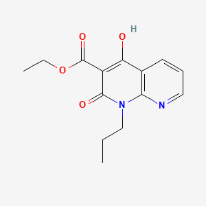 molecular formula C14H16N2O4 B581061 Ethyl 4-hydroxy-2-oxo-1-propyl-1,2-dihydro-1,8-naphthyridine-3-carboxylate CAS No. 1253791-84-2