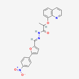 molecular formula C23H18N4O5 B5810618 N-[(E)-[5-(4-nitrophenyl)furan-2-yl]methylideneamino]-2-quinolin-8-yloxypropanamide 