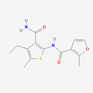 molecular formula C14H16N2O3S B5810629 N-(3-carbamoyl-4-ethyl-5-methylthiophen-2-yl)-2-methylfuran-3-carboxamide 