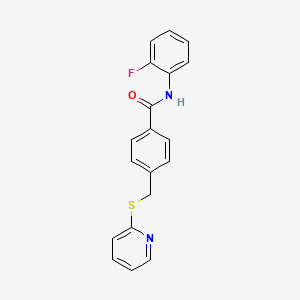 molecular formula C19H15FN2OS B5810667 N-(2-fluorophenyl)-4-[(pyridin-2-ylsulfanyl)methyl]benzamide 