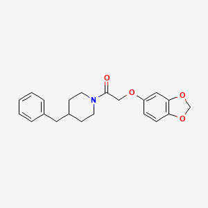 molecular formula C21H23NO4 B5810673 2-(1,3-Benzodioxol-5-yloxy)-1-(4-benzylpiperidin-1-yl)ethanone 