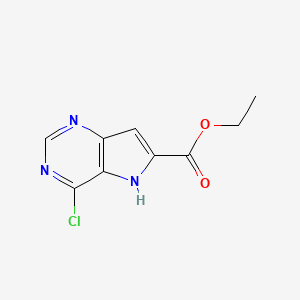 ethyl 4-chloro-5H-pyrrolo[3,2-d]pyrimidine-6-carboxylate