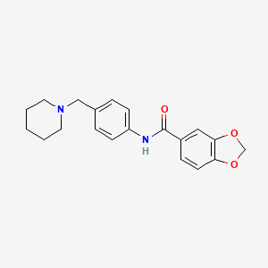 molecular formula C20H22N2O3 B5810695 N-[4-(piperidin-1-ylmethyl)phenyl]-1,3-benzodioxole-5-carboxamide 