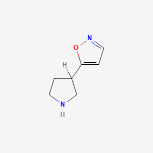 molecular formula C7H11ClN2O B581071 3-(Isoxazol-5-yl)pyrrolidine CAS No. 1225218-93-8