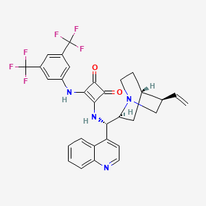 molecular formula C31H26F6N4O2 B581077 3-[3,5-bis(trifluoromethyl)anilino]-4-[[(S)-[(2S,4S,5R)-5-ethenyl-1-azabicyclo[2.2.2]octan-2-yl]-quinolin-4-ylmethyl]amino]cyclobut-3-ene-1,2-dione CAS No. 1256245-86-9