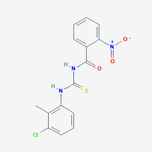 molecular formula C15H12ClN3O3S B5810772 N-[(3-chloro-2-methylphenyl)carbamothioyl]-2-nitrobenzamide 