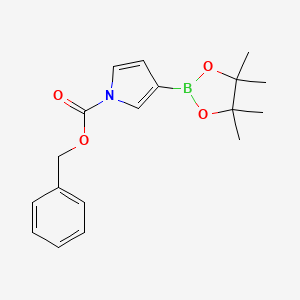 molecular formula C18H22BNO4 B581079 3-(4,4,5,5-四甲基-1,3,2-二氧杂硼环-2-基)-1H-吡咯-1-羧酸苄酯 CAS No. 1256360-11-8