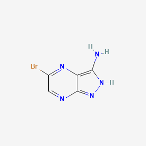 molecular formula C5H4BrN5 B581082 5-Bromo-1H-pyrazolo[3,4-B]pyrazin-3-amine CAS No. 1242336-77-1