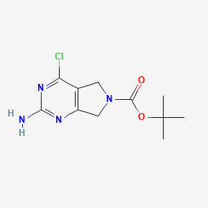 molecular formula C11H15ClN4O2 B581083 tert-butyl 2-amino-4-chloro-5H-pyrrolo[3,4-d]pyrimidine-6(7H)-carboxylate CAS No. 1207175-28-7