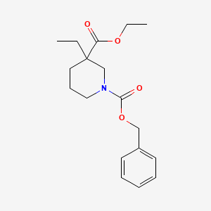 molecular formula C18H25NO4 B581088 Ethyl 1-Cbz-3-ethylpiperidine-3-carboxylate CAS No. 1338930-81-6