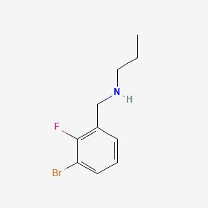 molecular formula C10H13BrFN B581090 1-Bromo-2-fluoro-3-(propylaminomethyl)benzene CAS No. 1355247-30-1