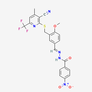 molecular formula C24H18F3N5O4S B5810931 N'~1~-{(E)-1-[3-({[3-CYANO-4-METHYL-6-(TRIFLUOROMETHYL)-2-PYRIDYL]SULFANYL}METHYL)-4-METHOXYPHENYL]METHYLIDENE}-4-NITROBENZOHYDRAZIDE 