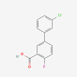 molecular formula C13H8ClFO2 B581100 5-(3-Chlorophenyl)-2-fluorobenzoic acid CAS No. 1261933-47-4