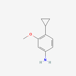 molecular formula C10H13NO B581102 4-Cyclopropyl-3-methoxyaniline CAS No. 1233531-34-4