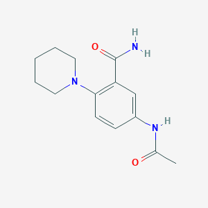 molecular formula C14H19N3O2 B5811026 5-acetamido-2-piperidin-1-ylbenzamide 