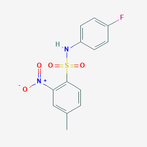 molecular formula C13H11FN2O4S B5811027 N~1~-(4-Fluorophenyl)-4-methyl-2-nitro-1-benzenesulfonamide 