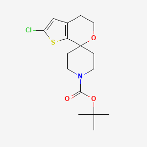 molecular formula C16H22ClNO3S B581103 Tert-butyl 2-chlorospiro[4,5-dihydrothieno[2,3-c]pyran-7,4'-piperidine]-1'-carboxylate CAS No. 1307248-45-8